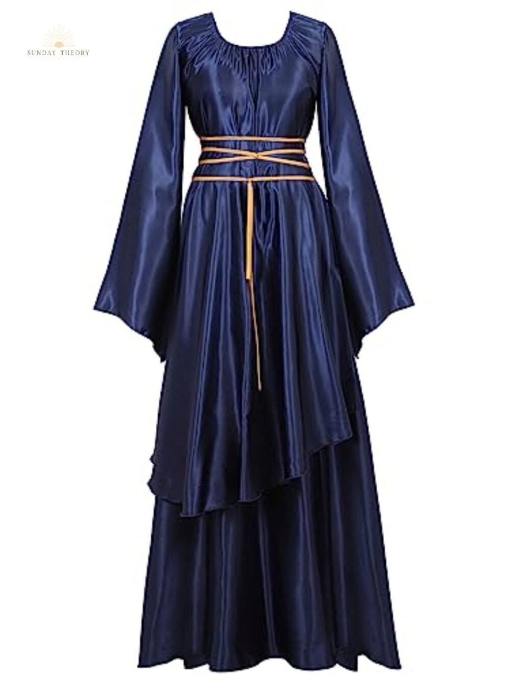 Renaissance Medieval Costume Dress Lace Up Long Sleeve Floor Length Gown